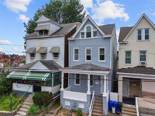 3103 Shadeland Ave, Brighton Heights, PA 15212 - multi unit property featuring roof with shingles, covered porch, and stairs