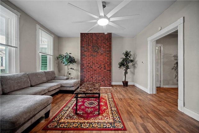3103 Shadeland Ave, Brighton Heights, PA 15212 - living area with ceiling fan and wood finished floors