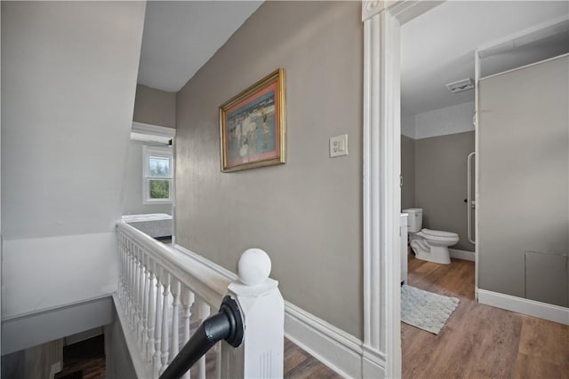 3103 Shadeland Ave, Brighton Heights, PA 15212 - hall featuring an upstairs landing and wood finished floors