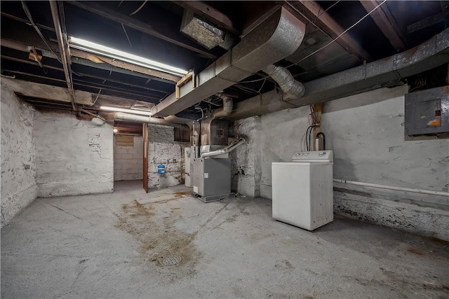 3103 Shadeland Ave, Brighton Heights, PA 15212 - unfinished below grade area featuring washer / clothes dryer, heating unit, and electric panel