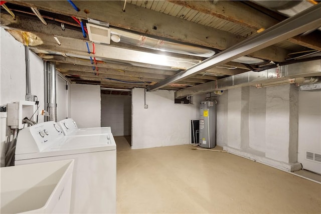 445/447 Georgetown Rd, Cecil, PA 15055 - unfinished below grade area with independent washer and dryer and electric water heater