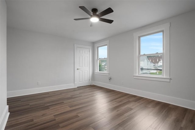 1341 4th Ave, Coraopolis, PA 15108 - unfurnished room featuring dark wood-type flooring and a ceiling fan
