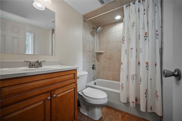 237 Prichard Ave, Centerville, PA 15358 - full bathroom with vanity, shower / tub combo with curtain, and tile patterned flooring