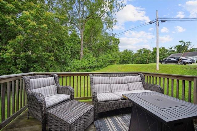 237 Prichard Ave, Centerville, PA 15358 - wooden deck featuring an outdoor living space and a lawn