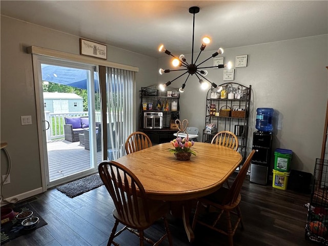 6209 Old Rte 8, Penn Twp, PA 16002 - dining space with a chandelier and dark wood-style flooring