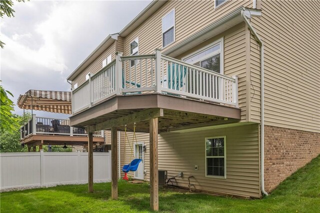 2278 Flint Dr, South Strabane, PA 15301 - rear view of property with a deck and brick siding