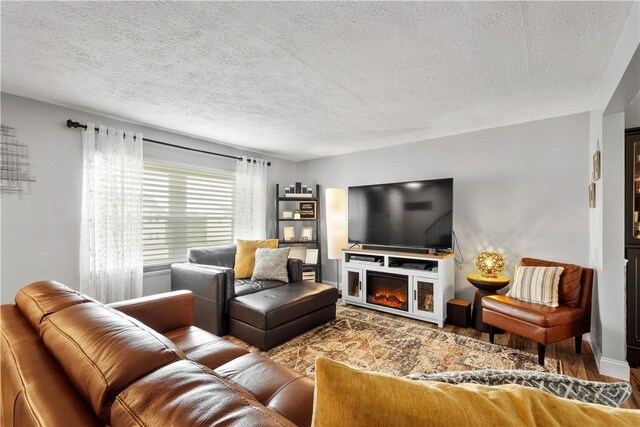 3118 Ridge Rd, South Park, PA 15129 - living room with a textured ceiling and wood finished floors