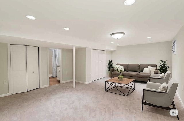 200 Anderson Pl, Shaler, PA 15116 - living area featuring carpet and recessed lighting