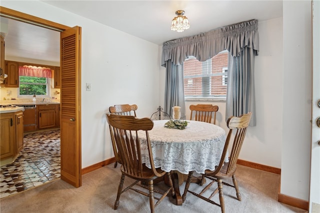 1286 Grouse Dr, Pittsburgh, PA 15243 - dining area with baseboards and light colored carpet
