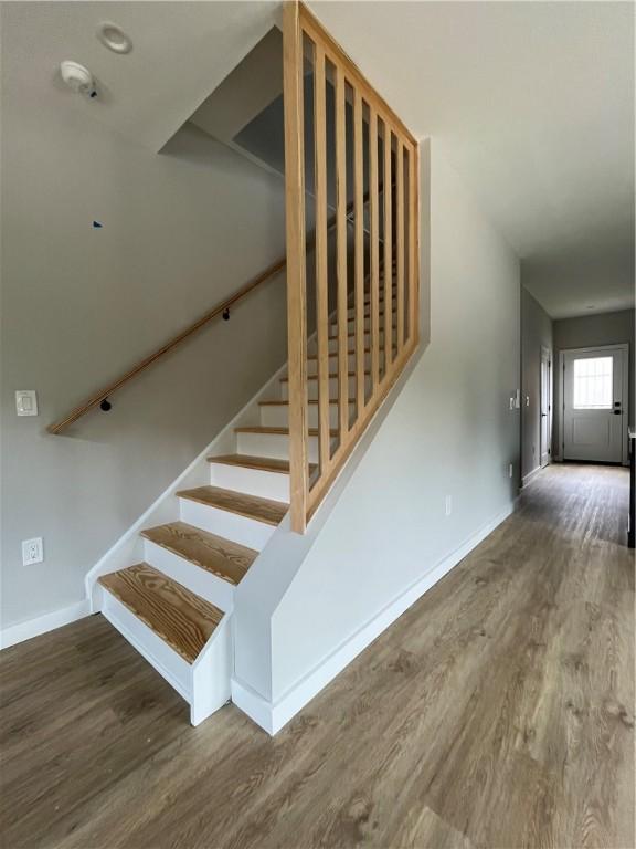 843 Ledlie St, Hill District, PA 15219 - stairs with wood finished floors and baseboards