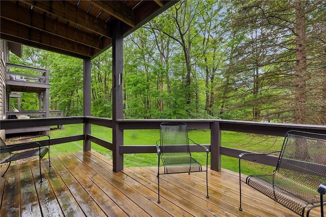 1147 Tanyard Ln, Hidden Valley, PA 15502 - wooden terrace with a lawn