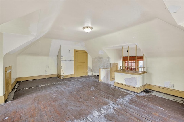 1201 3rd Ave, Beaver Falls, PA 15010 - additional living space featuring hardwood / wood-style flooring and vaulted ceiling