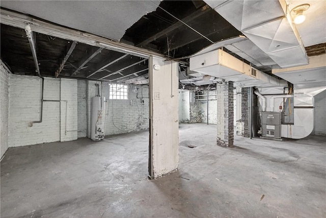 1201 3rd Ave, Beaver Falls, PA 15010 - basement featuring water heater and heating unit