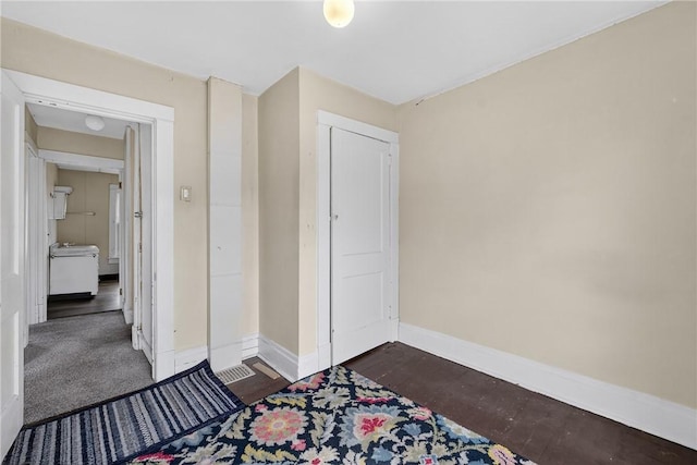 1201 3rd Ave, Beaver Falls, PA 15010 - unfurnished bedroom featuring baseboards and dark wood finished floors