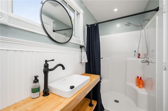 1155 French St, Sharon, PA 16146 - full bathroom with a sink and wainscoting