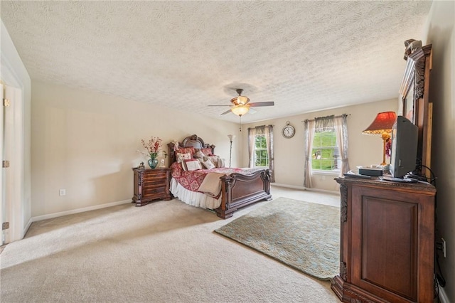 517 Callie Ct, Rostraver, PA 15089 - bedroom with a textured ceiling, light colored carpet, and a ceiling fan