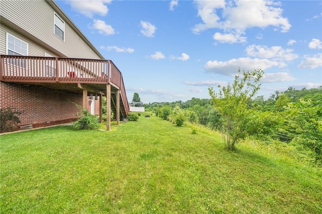 517 Callie Ct, Rostraver, PA 15089 - view of green lawn with a deck and stairs