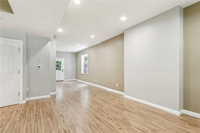 515 Peebles St, Wilkinsburg, PA 15221 - empty room with light wood finished floors and recessed lighting