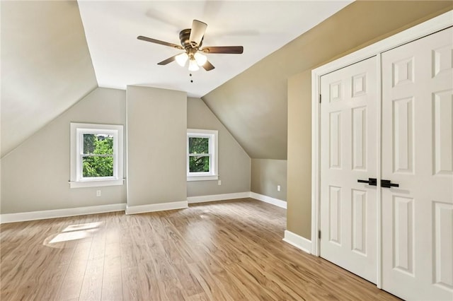 515 Peebles St, Wilkinsburg, PA 15221 - bonus room with healthy amount of natural light, ceiling fan, light wood-style flooring, and lofted ceiling