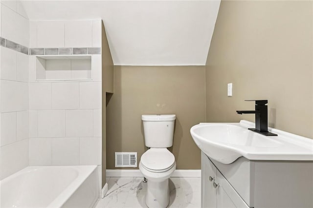 515 Peebles St, Wilkinsburg, PA 15221 - full bathroom with marble look tiles and vanity