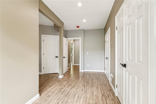 515 Peebles St, Wilkinsburg, PA 15221 - hallway featuring light wood finished floors and recessed lighting