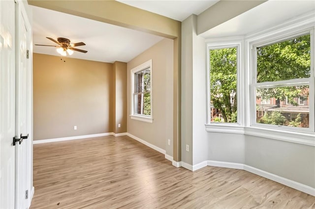 515 Peebles St, Wilkinsburg, PA 15221 - spare room featuring light wood-style flooring and a ceiling fan