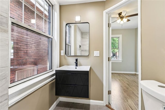 515 Peebles St, Wilkinsburg, PA 15221 - bathroom featuring vanity and ceiling fan