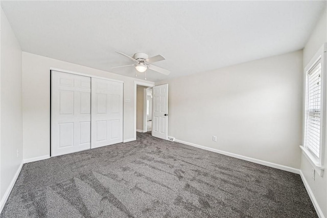 604 N 4th St, Jeannette, PA 15644 - unfurnished bedroom with carpet flooring, a closet, and a ceiling fan