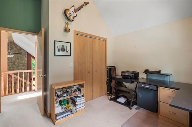 94 Troutman Rd, Pa, PA 16148 - office featuring lofted ceiling and light carpet