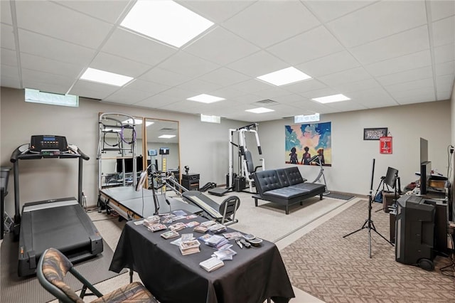 94 Troutman Rd, Pa, PA 16148 - workout area with carpet and a paneled ceiling