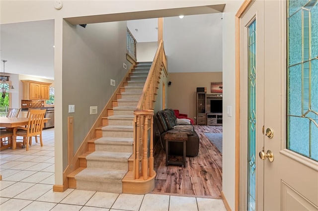 94 Troutman Rd, Pa, PA 16148 - stairs with tile patterned flooring and baseboards