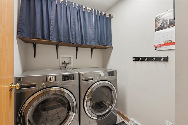 94 Troutman Rd, Pa, PA 16148 - laundry area with separate washer and dryer and tile patterned flooring