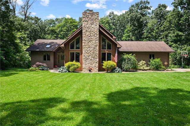 94 Troutman Rd, Pa, PA 16148 - back of property with a chimney and a lawn