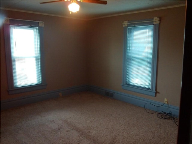 129-131 4th Ave, Scottdale, PA 15683 - unfurnished room with a ceiling fan, carpet floors, and ornamental molding