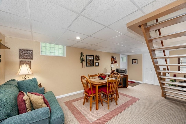 220 N Dr, Center Twp But, PA 16001 - dining room featuring a drop ceiling, carpet floors, and recessed lighting