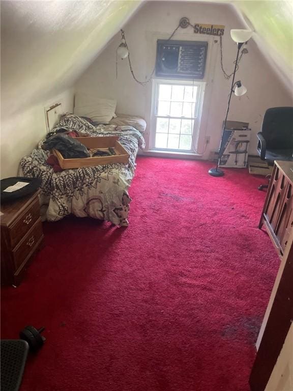1213 Mccormick Ave, Connellsville, PA 15425 - carpeted bedroom featuring vaulted ceiling and a wall mounted air conditioner