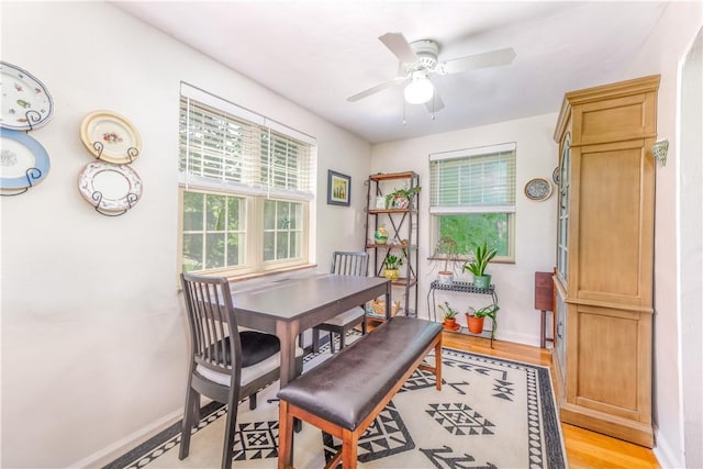 2688 Summit St, Bethel Park, PA 15102 - dining space featuring healthy amount of natural light, a ceiling fan, and light wood finished floors