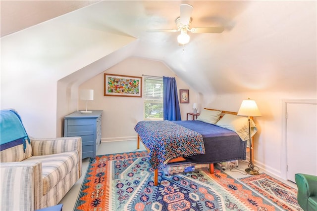 2688 Summit St, Bethel Park, PA 15102 - bedroom with vaulted ceiling, a ceiling fan, and carpet