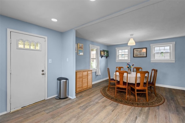 7129 Michigan Ave, Swissvale, PA 15218 - dining area featuring wood finished floors and recessed lighting