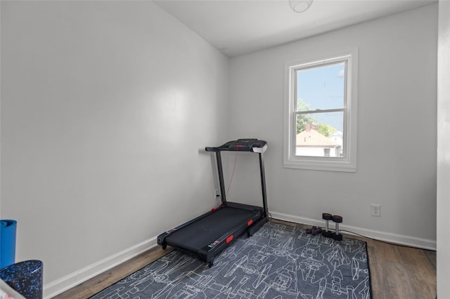 7129 Michigan Ave, Swissvale, PA 15218 - exercise room with wood finished floors and baseboards