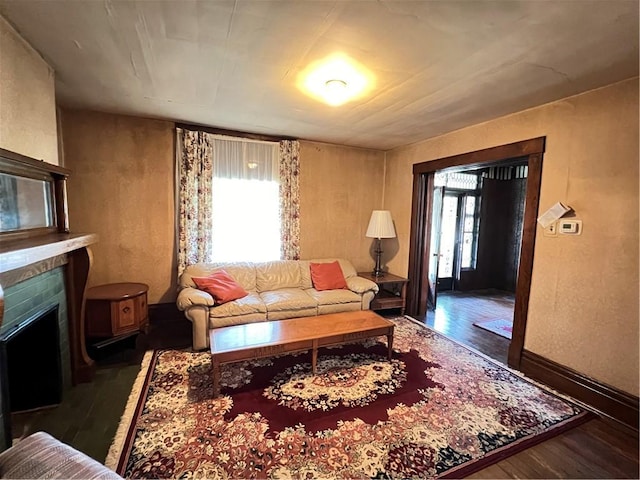 384 E End Ave, Beaver, PA 15009 - living area featuring wood finished floors and a fireplace