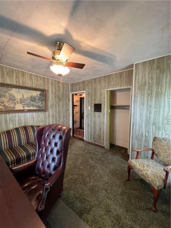 384 E End Ave, Beaver, PA 15009 - carpeted living room with ceiling fan