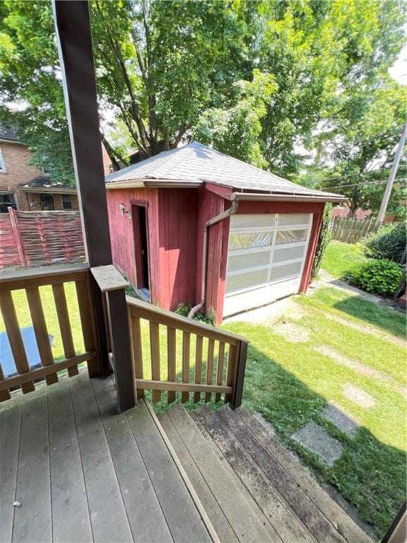 384 E End Ave, Beaver, PA 15009 - wooden terrace featuring an outdoor structure and a yard