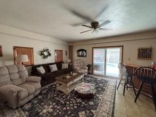 2355 School St, Mount Pleasant Twp Wml, PA 15666 - living area with a ceiling fan and light tile patterned floors