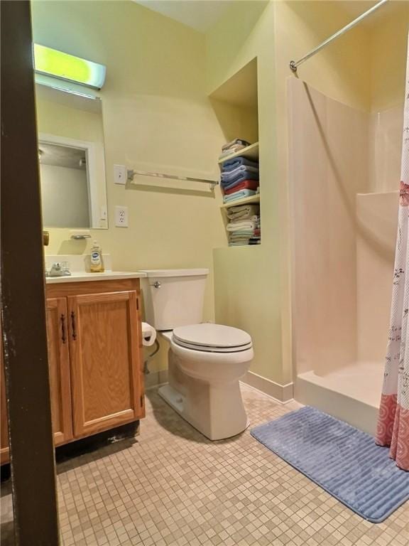 830 S Main St Unit 206, City Of Washington, PA 15301 - bathroom with a stall shower, vanity, and tile patterned floors