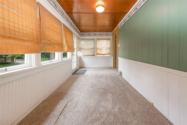 407 Hill St, Grove City Boro, PA 16127 - unfurnished sunroom with carpet flooring and wooden walls