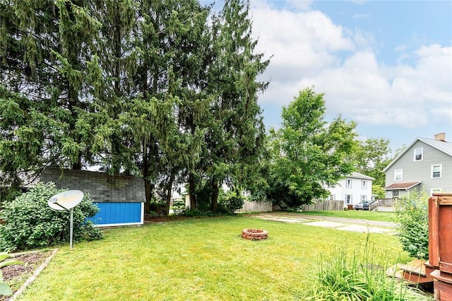 407 Hill St, Grove City Boro, PA 16127 - view of yard with an outdoor fire pit and a storage unit