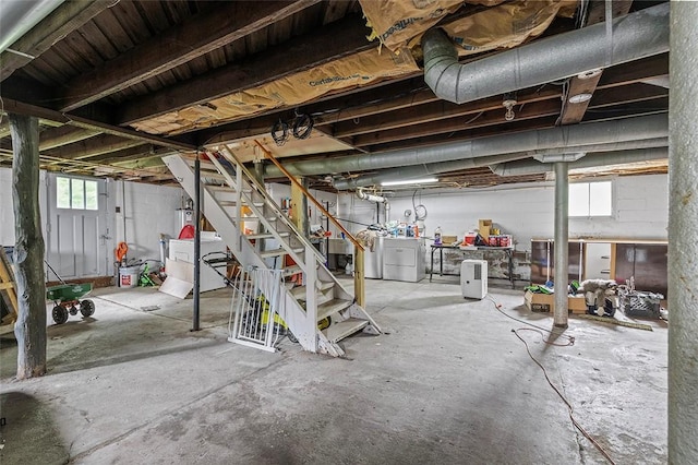623 Rte 30, Findlay Twp, PA 15126 - basement featuring stairway and independent washer and dryer