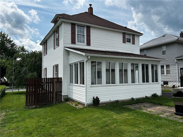 6964 Rte 711, Saint Clair Twp, PA 15954 - back of house with a chimney and roof with shingles