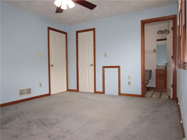 3853 Grist Mill Ln, Murrysville, PA 15668 - unfurnished bedroom featuring carpet, ceiling fan, and ensuite bath